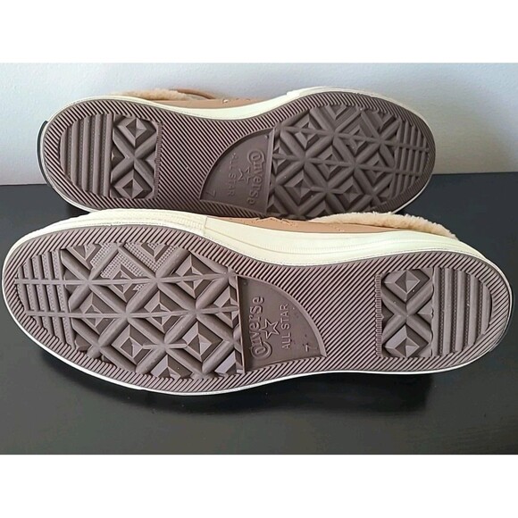 NWOB Converse Unisex One Star Tan Leather Fur Fleece Ox Jack Purcell M-7 W-9 - Picture 9 of 9